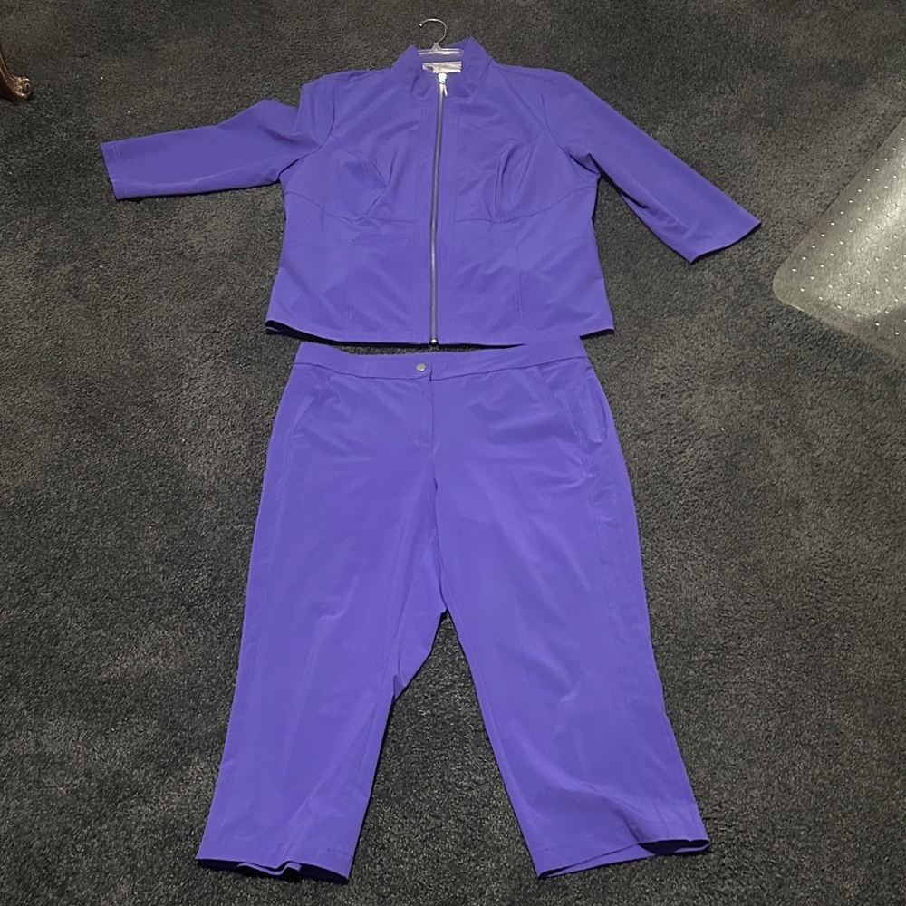Women's Purple Capri and Jacket Set